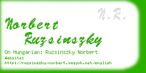 norbert ruzsinszky business card